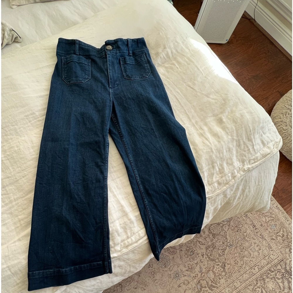 The Colette Cropped Wide-Leg Pants by Maeve from Anthropology Highrise